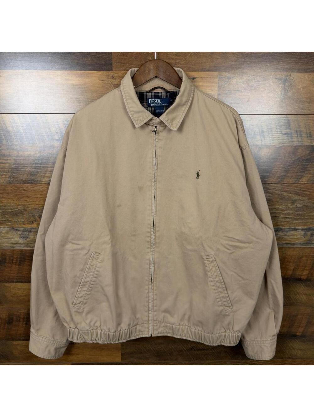 Polo Ralph Lauren Plaid Lined Harrington Jacket Beige XL
